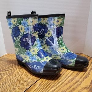 Sanmm Floral Mid-Calf Rain Boots Size 36 (5.5) NEW